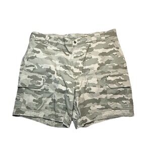 DULUTH TRADING Flex Fire Hose Cargo Shorts‎ Stretch Canvas Mens 46 Camo Grey